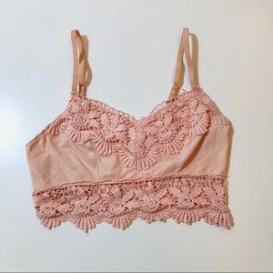 Dusty Rose Boho Cropped Cami Top